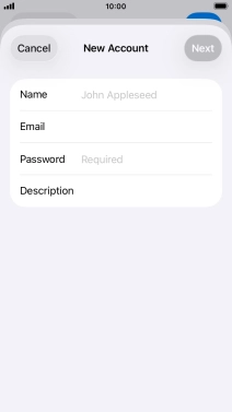Press Name and key in the required sender name. Press Name and key in the required sender name.