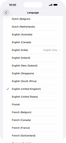 Press the required language. Press the required language.