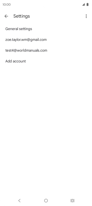 Press the required email account. Press the required email account.