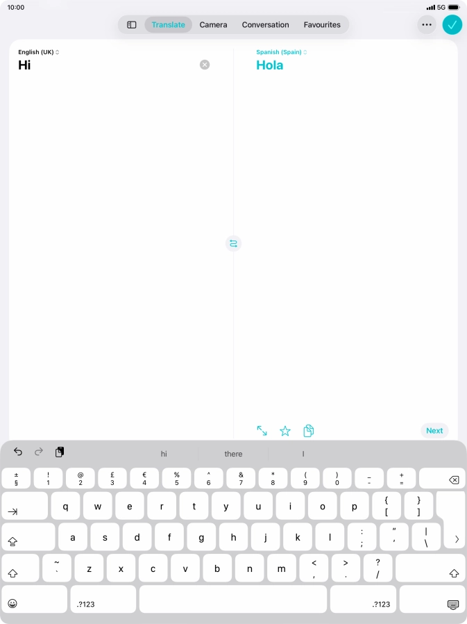 Press the enter icon.