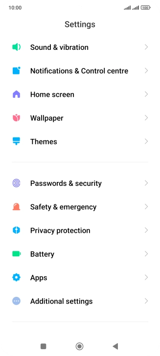 Press Additional settings.