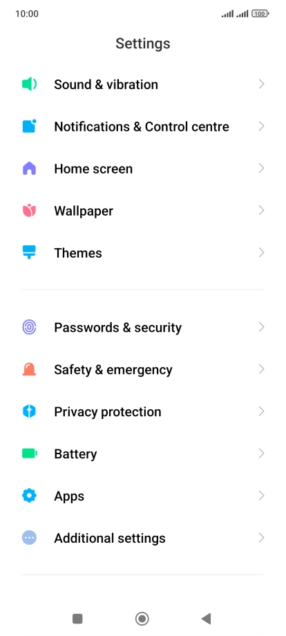 Press Additional settings.
