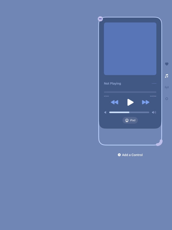 Press the remove icon on the required function to remove it from Control Centre. Press the remove icon on the required function to remove it from Control Centre.