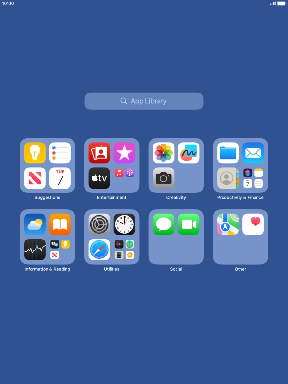 Press the required app. Press the required app.