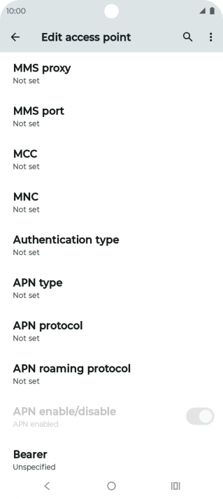 Press MMS proxy.