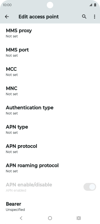 Press MMS proxy.