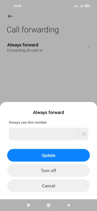 Press Turn off.