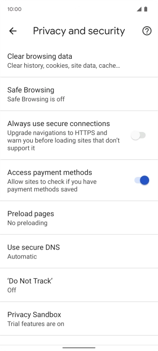 Press Clear browsing data. Press Clear browsing data.