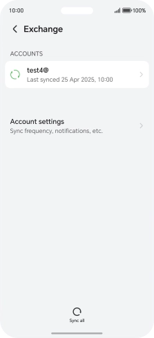 Press the required email account. Press the required email account.