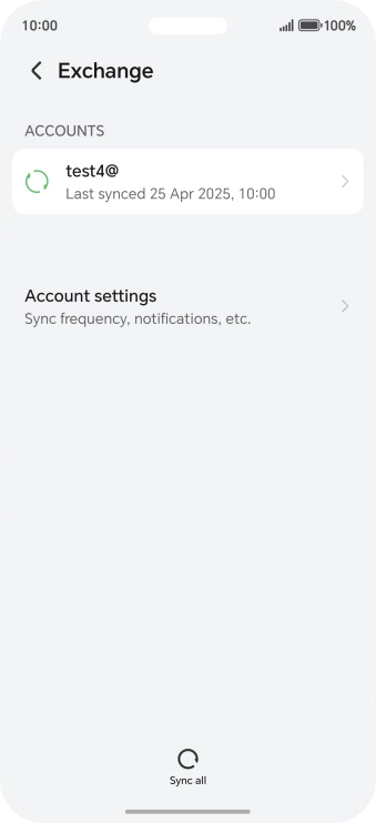Press the required email account. Press the required email account.