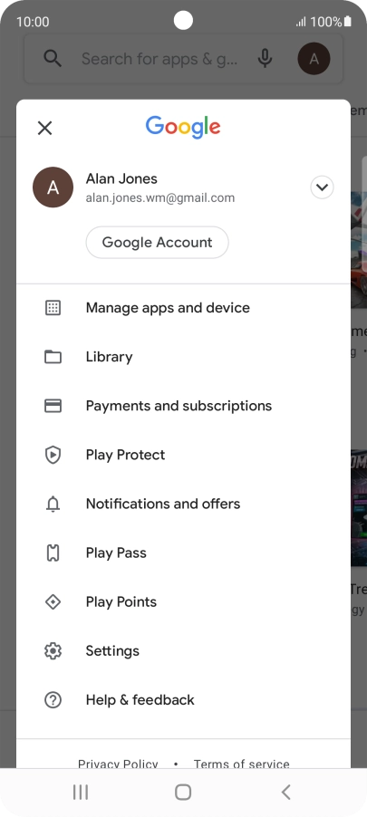 Press Manage apps and device. Press Manage apps and device.