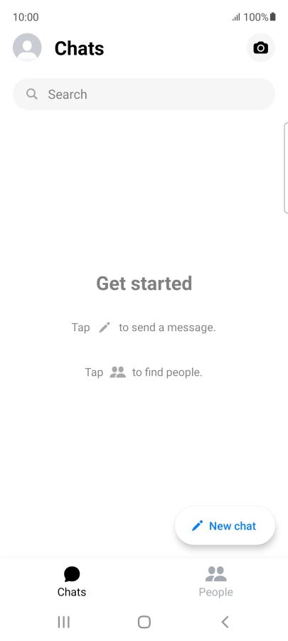 Press the new message icon. Press the new message icon.