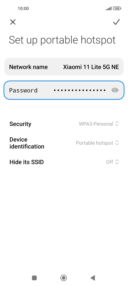 Press Password and key in the required password.