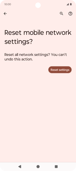 Press Reset settings. Press Reset settings.
