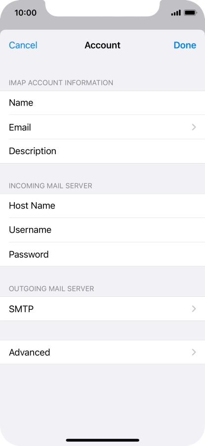 Press SMTP.