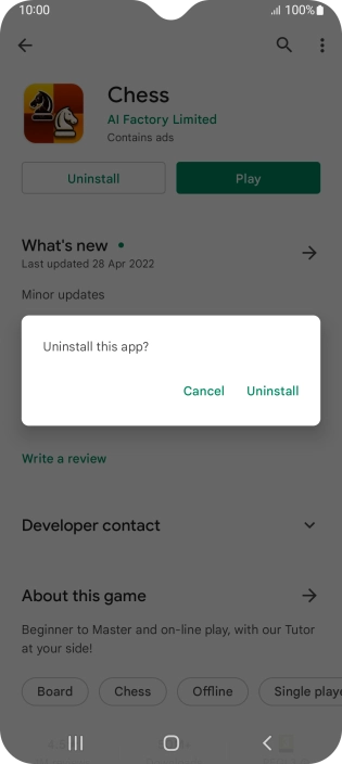 Press Uninstall.
