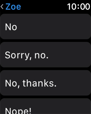 Press the required quick reply.