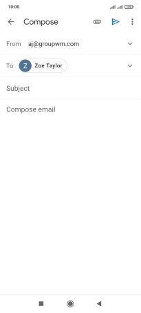 Press Subject and key in a subject.