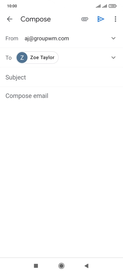Press Subject and key in a subject.
