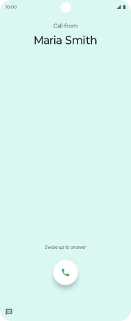 Press and drag the accept call icon upwards. Press and drag the accept call icon upwards.