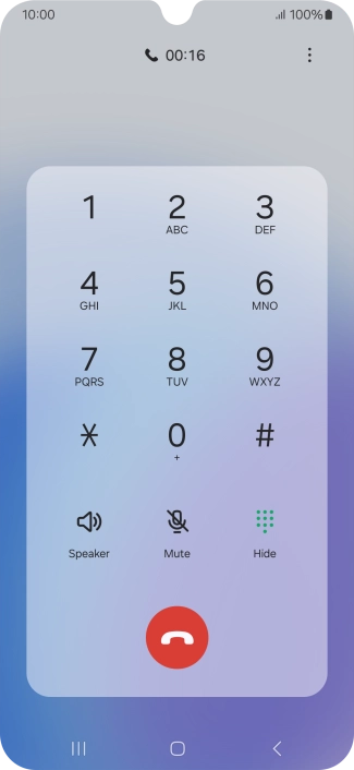 Press the end call icon. Press the end call icon.