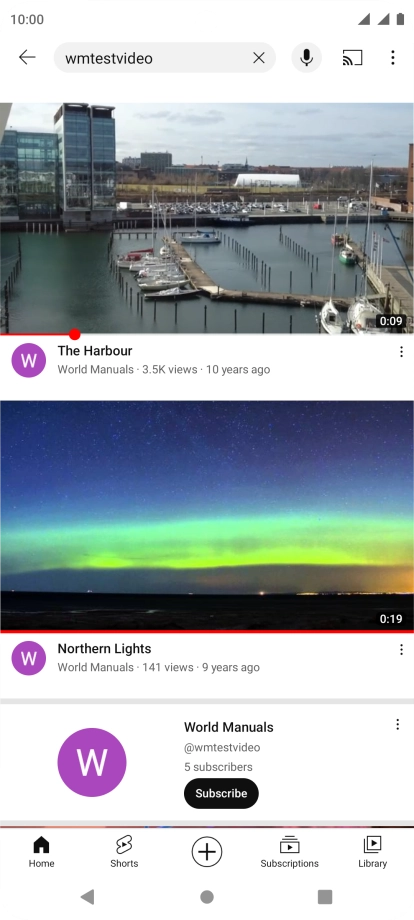 Press the required video clip. Press the required video clip.