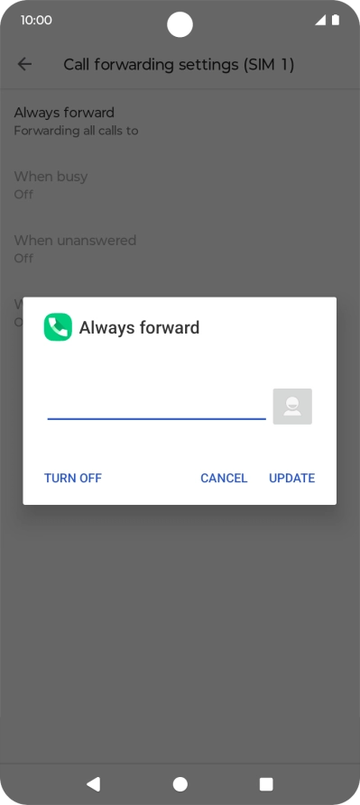 Press TURN OFF.