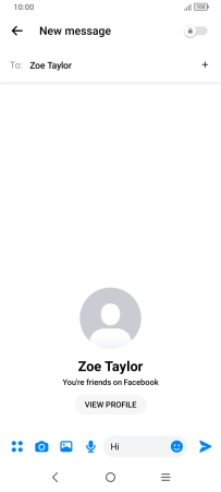 Write the required message and press the send icon. Write the required message and press the send icon.