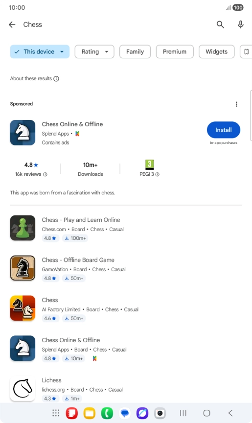 Press the required app.