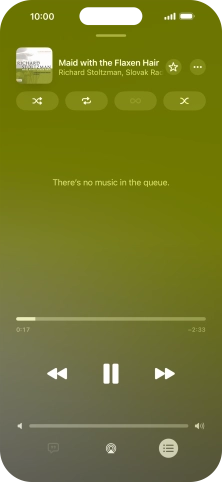 Press the shuffle icon to turn the function on or off. Press the shuffle icon to turn the function on or off.
