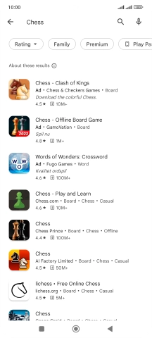 Press the required app. Press the required app.