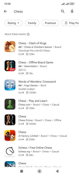 Press the required app. Press the required app.
