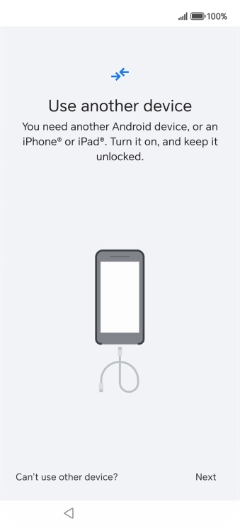 Press Can't use other device?. Press Can't use other device?.