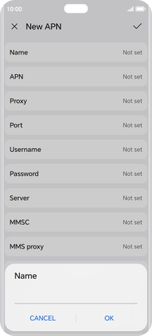 Key in Vodafone Internet and press OK. Key in Vodafone Internet and press OK.
