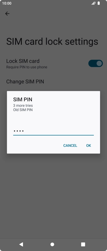 Key in your current PIN and press OK. Key in your current PIN and press OK.