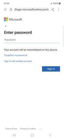 Press Password and key in the password for your email account. Press Password and key in the password for your email account.