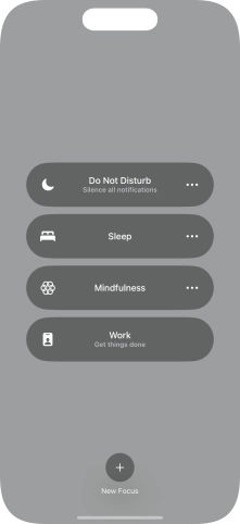 Press the required focus mode to activate or deactivate it immediately.
