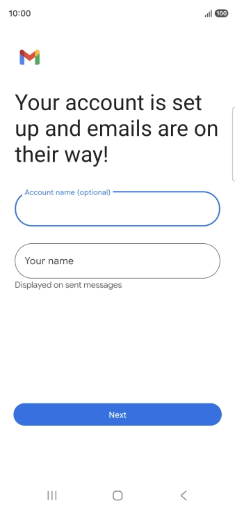 Press Your name and key in the required sender name.