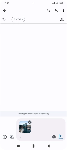 Press the send icon when you've finished your picture message. Press the send icon when you've finished your picture message.