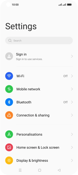 Press Mobile network.