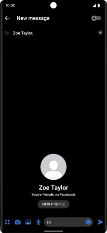 Write the required message and press the send icon. Write the required message and press the send icon.