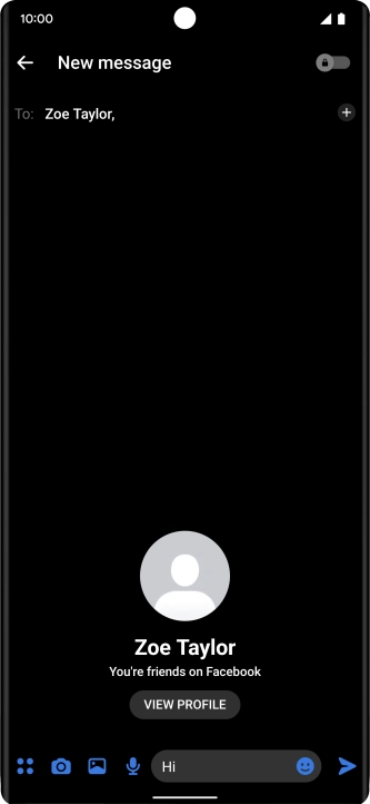 Write the required message and press the send icon. Write the required message and press the send icon.
