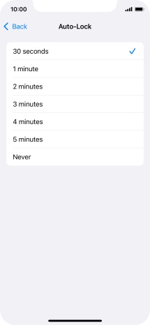 Press the required setting.