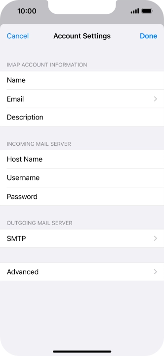 Press SMTP.