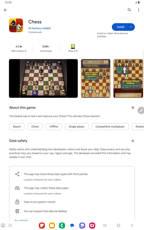 Press Install and follow the instructions on the screen to install the app.