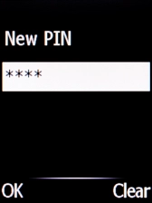 Key in a new four-digit PIN and press the Navigation key.
