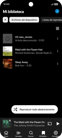 Pulsa el archivo de música deseado. Pulsa el archivo de música deseado.