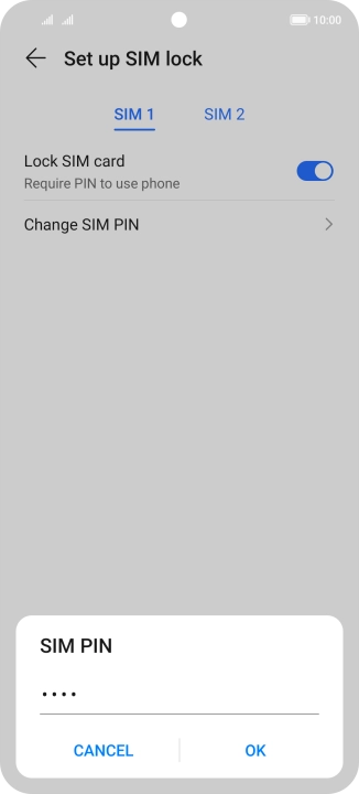 Key in your current PIN and press OK. Key in your current PIN and press OK.