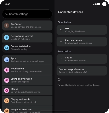 Press Connection preferences.