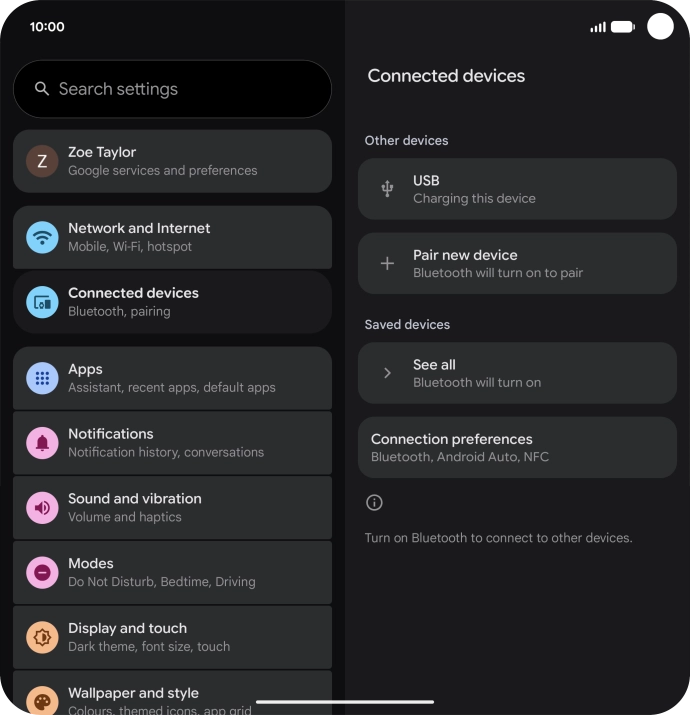 Press Connection preferences.